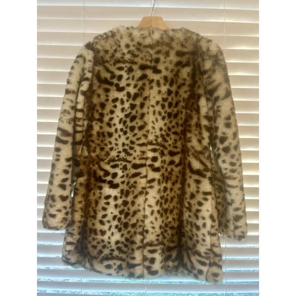 Southern Fried Chics Faux Fur Leopard Print Button Up Coat Size Small - Picture 7 of 13
